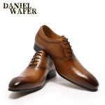 Luxury Men’s Oxford Shoes | Genuine Leather Prints in Brown & Black | Formal Lace-Up Dress Shoes - Image 5