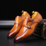 Stylish Men's Business Dress Shoes | Crocodile Grain Leather Buckle Flats - Image 8