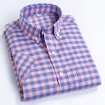 Men's Summer Checkered Short Sleeve Shirts – 100% Cotton Soft Breathable Casual Plaid - Image 8