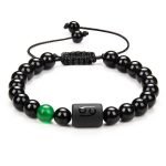 12 Constellation Couple Bracelet – Black Stone Braided Reiki Beads for Men and Women - Image 12