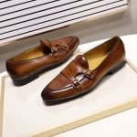 Hand-Painted Genuine Leather Monk Strap Loafers | Men's Dress Shoes for Weddings & Parties - Image 3