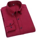Cotton Oxford Plaid Solid Color Striped Shirt Tops Casual Long Sleeve Shirt Slim Fit Shirt Men Camisa Social Korean Clothes - Image 28