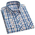 Men's Luxury Plaid Long Sleeve Shirt – 100% Cotton Business Casual Designer Checkered Wear - Image 17
