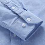 Men's 100% Cotton Plaid Oxford Shirt – Business Casual Long Sleeve with Embroidered Fit - Image 8