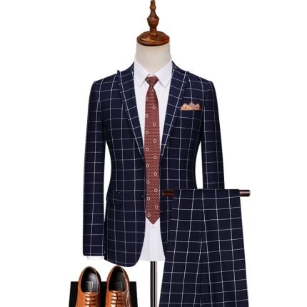 Custom-Made Groom Wedding Suit | High-End Blazer & Classic Dress Trousers