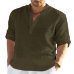 Men's Casual Cotton Linen Blouse – Loose Long Sleeve Tops for Spring and Autumn - Image 8