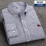 Men's 100% Cotton Plaid Oxford Shirt – Business Casual Long Sleeve with Embroidered Fit - Image 19