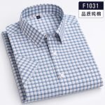 Men's Summer Checkered Short Sleeve Shirts – 100% Cotton Soft Breathable Casual Plaid - Image 14