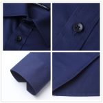 BROWON Men's Long Sleeve Fashion Blouse – Solid Color Business Turn-Neck Plus Size Shirt - Image 3