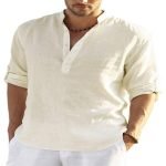 Men's Casual Cotton Linen Blouse – Loose Long Sleeve Tops for Spring and Autumn - Image 3