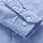 Cotton Oxford Plaid Solid Color Striped Shirt Tops Casual Long Sleeve Shirt Slim Fit Shirt Men Camisa Social Korean Clothes - Image 22