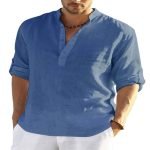 Men's Casual Cotton Linen Blouse – Loose Long Sleeve Tops for Spring and Autumn - Image 2