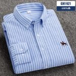 Men's 100% Cotton Plaid Oxford Shirt – Business Casual Long Sleeve with Embroidered Fit - Image 20