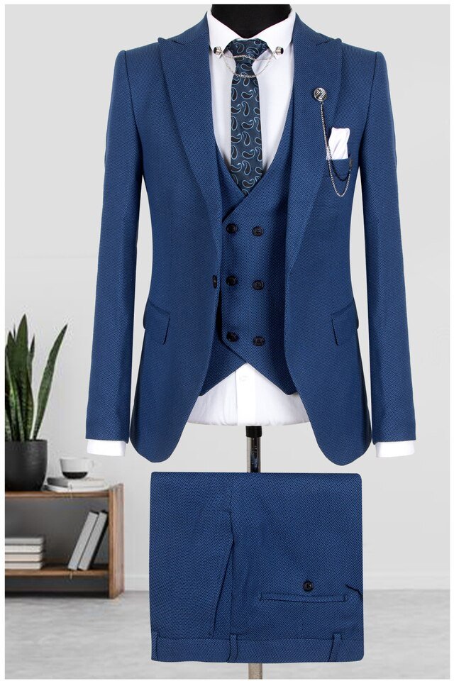 S4a2a197c44fa454c9348702cf453229d4.jpg_960x960.jpg Deep Sea Fabric Patterned 3-Piece Men's Suit | Single Button & Double Slit Design - Image 1