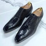 Luxury Men's Snake Print Oxford Shoes | Genuine Leather Lace-Up Dress Shoes - Image 3
