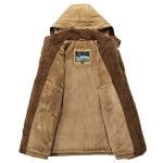 Men's Solid Color Parka | Hooded Thick Fleece Military Coat with Fur Collar - Image 10