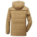 Men's Solid Color Parka | Hooded Thick Fleece Military Coat with Fur Collar - Image 7