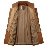 Men's Winter Wool Blend Trench Coat | Slim Fit Medium Long Overcoat - Image 5