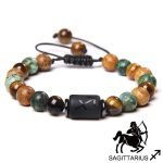 12 Constellation Couple Bracelet – Black Stone Braided Reiki Beads for Men and Women - Image 19