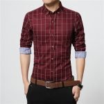 ERIDANUS Men's Plaid Cotton Dress Shirt – High-Quality Slim Fit Long Sleeve Business Casual Shirt - Image 6