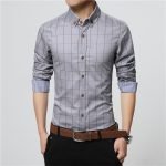 ERIDANUS Men's Plaid Cotton Dress Shirt – High-Quality Slim Fit Long Sleeve Business Casual Shirt - Image 5