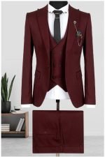 Deep Sea Fabric Patterned 3-Piece Men's Suit | Single Button & Double Slit Design - Image 5