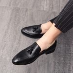 Elegant New Men Tassel Loafers | PU Leather Formal Slip-On Dress Shoes - Image 4
