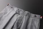 Fashion THOM Brand Men's Cropped Pants | Casual Cotton Slim Suit Trousers with Stripes - Image 6