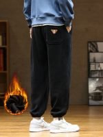 Men's Winter Fleece Sweatpants – Thick Warm Corduroy Black Joggers, Streetwear Harem Pants - Image 5