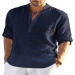 Men's Casual Cotton Linen Blouse – Loose Long Sleeve Tops for Spring and Autumn - Image 7