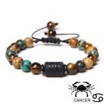 12 Constellation Couple Bracelet – Black Stone Braided Reiki Beads for Men and Women - Image 3