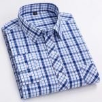 Men's Luxury Plaid Long Sleeve Shirt – 100% Cotton Business Casual Designer Checkered Wear - Image 13