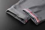 Fashion THOM Brand Men's Cropped Pants | Casual Cotton Slim Suit Trousers with Stripes - Image 3