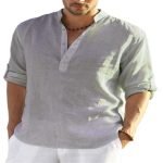 Men's Casual Cotton Linen Blouse – Loose Long Sleeve Tops for Spring and Autumn - Image 6