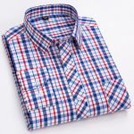 Men's Luxury Plaid Long Sleeve Shirt – 100% Cotton Business Casual Designer Checkered Wear - Image 11