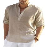 Men's Casual Cotton Linen Blouse – Loose Long Sleeve Tops for Spring and Autumn - Image 11