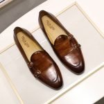 Hand-Painted Genuine Leather Monk Strap Loafers | Men's Dress Shoes for Weddings & Parties - Image 4