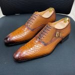 Luxury Men's Snake Print Oxford Shoes | Genuine Leather Lace-Up Dress Shoes - Image 5
