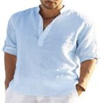 Men's Casual Cotton Linen Blouse – Loose Long Sleeve Tops for Spring and Autumn - Image 10
