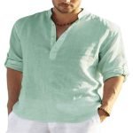 Men's Casual Cotton Linen Blouse – Loose Long Sleeve Tops for Spring and Autumn - Image 9