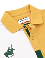 Men's Yellow Colour Block Polo Shirt