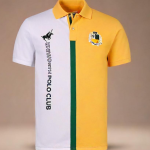 Men's Yellow Color Block Polo Shirt