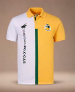 Men's Yellow Color Block Polo Shirt