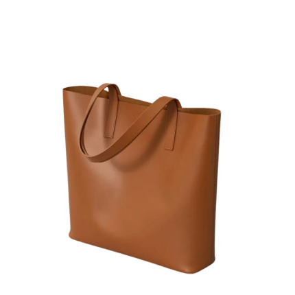 Tan Leather Tote Bag - Lightweight and Spacious