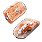 Dual-Crystal 2400DPI Transparent Silent Rechargeable Wireless Mouse - 3 Modes (Wireless + Bluetooth) | USB & Bluetooth, Real-Time Power Alert for Gaming, Office, PC, Tablet & Phone - Image 3