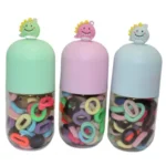 60-Piece Multi-Color Hair Ponies for Girls - Assorted Elastic Hair Ties for Kids, Fashionable Hair Accessories - Image 3