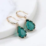 Elegant Tear Drop Earrings for Women – Gold Plated CZ Stone | Party & Formal Wear - Image 2