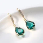 Elegant Tear Drop Earrings for Women – Gold Plated CZ Stone | Party & Formal Wear - Image 3
