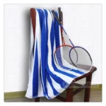 Blue & White Striped Beach & Sport Towel – Heavy Absorbent Cotton - Image 6