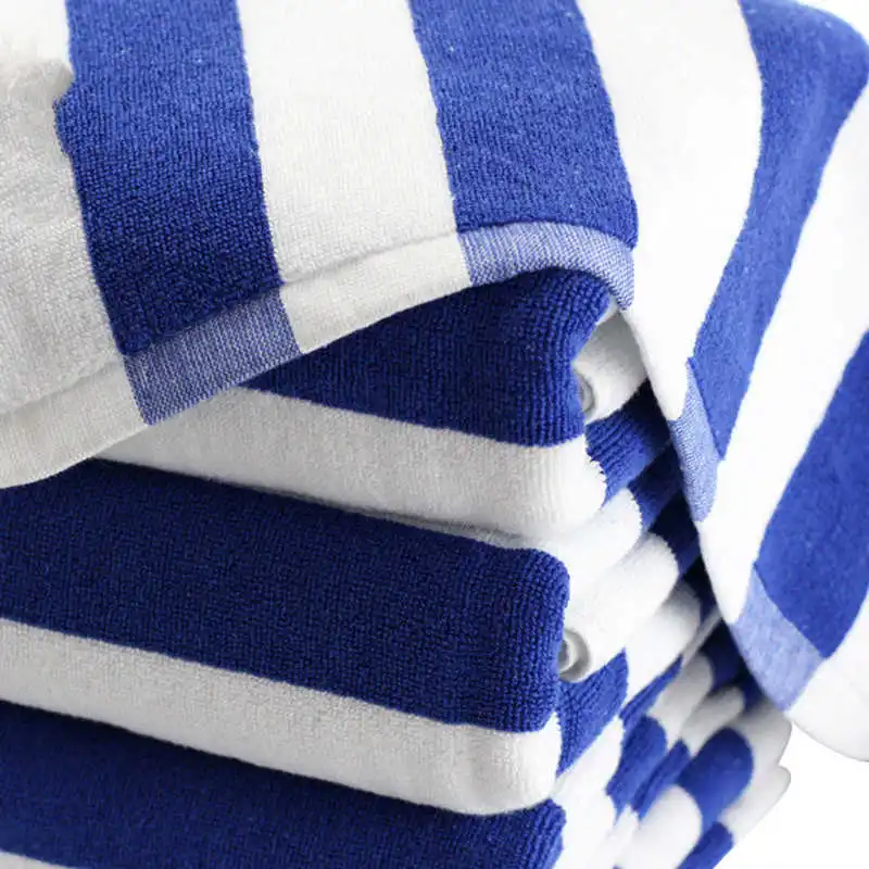 Striped Beach & Sport Towel Blue & White Striped Beach & Sport Towel – Heavy Absorbent Cotton - Image 1